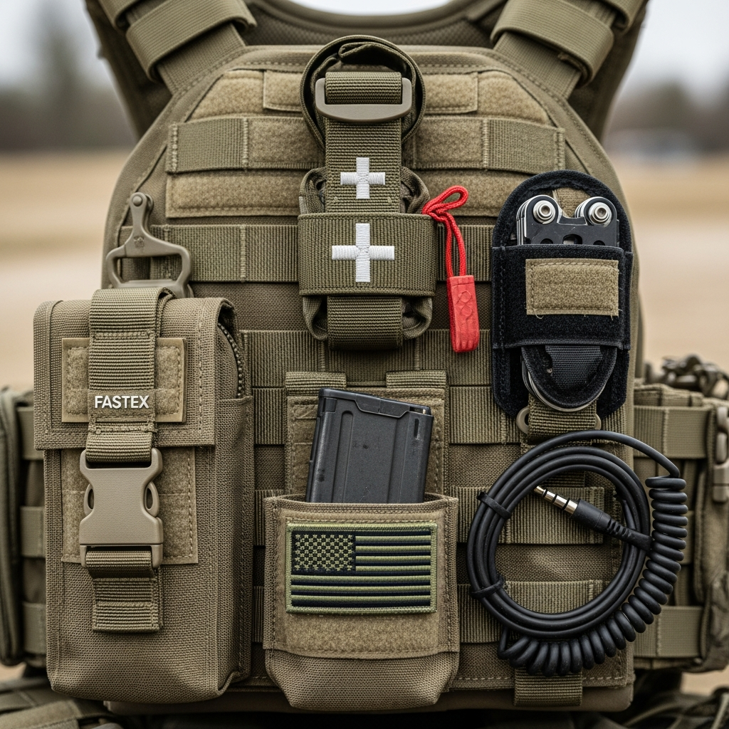 Close-up of tactical utility features